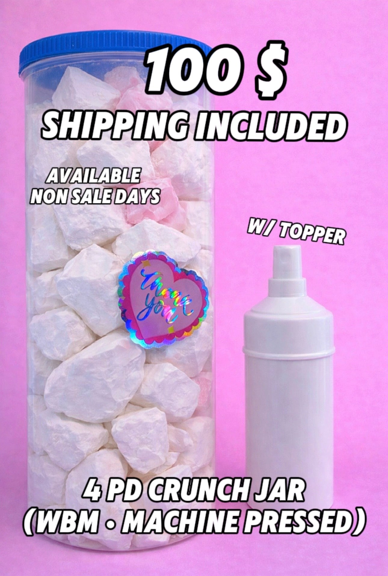 4 Pound Crunch Jar - Up two 2 Scents/Flavors